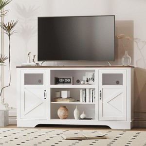 Jojoka Farmhouse LED TV Stand with Power Outlet,Media Console Table for TV Up to 65 Inch - 1 of 4