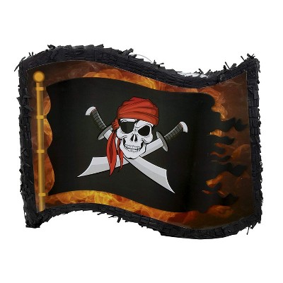 Small Pirate Flag Pinata, Kids Pirate Themed Birthday Party Supplies, 12 X 15.7 X 3 inches