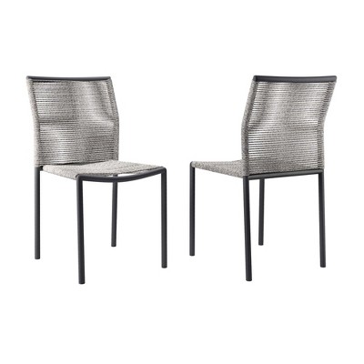 Modway Serenity Outdoor Patio Chairs Set of 2 – All-Weather Woven Rattan Armchairs with Cushions and Powder-Coated Aluminum Frames