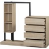 50.4" Wardrobe Closet with 4 Drawers, Clothes Storage Cabinet with Hanging Rack,Wood Armoire Garment Rack Dresser for Bedroom Closet Entryway - 4 of 4