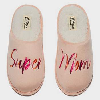 dluxe by dearfoams Women's Super Mom Slippers - Peach