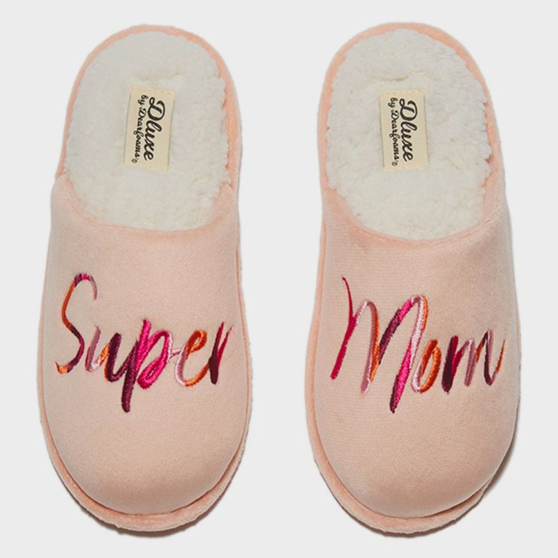dluxe by dearfoams Women's Super Mom Slippers - Peach, 1 of 6