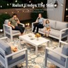 LayinSun 5 Pieces Aluminum Outdoor Patio Furniture Set, Metal Modern Conversation Sofa Set with Coffee Table and Washable Thick Cushions - 3 of 4