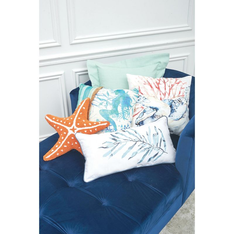 C&F Home 12" x 24" Blue Ocean Leaf Embroidered Throw Pillow, 2 of 4