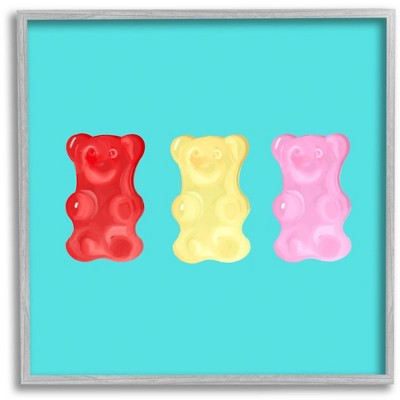 Stupell Industries Cute Gummy Bear Candies Framed Giclee Art