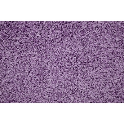 Purple Shaggy Nylon 3-Piece Washable Bathroom Rug Set