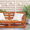 vidaXL Patio Sofa - Corner Outdoor Seating/Furniture - Solid Pine Wood - Wax Brown - 27.6"x27.6"x26.4" for Garden, Terrace, Patio - 3 of 4