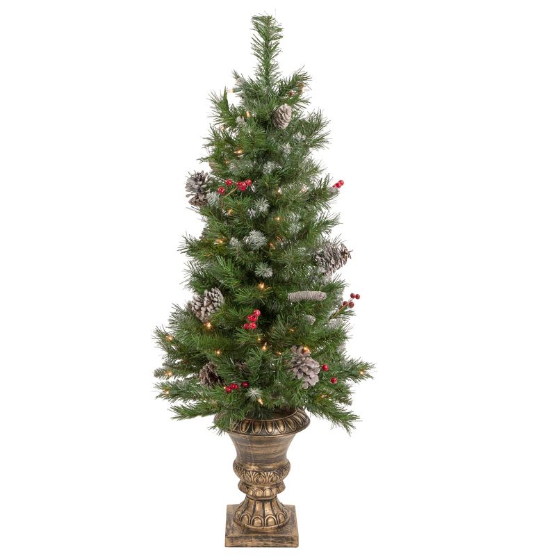 Northlight Pre-Lit Battery Operated Frosted Verona Berry Pine Artificial Christmas Set - 5-Piece - Clear Lights, 4 of 10