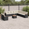 vidaXL 12 Piece Patio Sofa Set with Cushions - Black and Cream With Table - 2 of 4