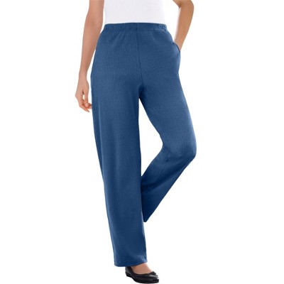 Woman Within Plus Size Petite 7-Day Knit Ribbed Straight Leg Pant