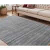 Gray And Blue Wool Striped Hand Woven Area Rug - 2 of 4