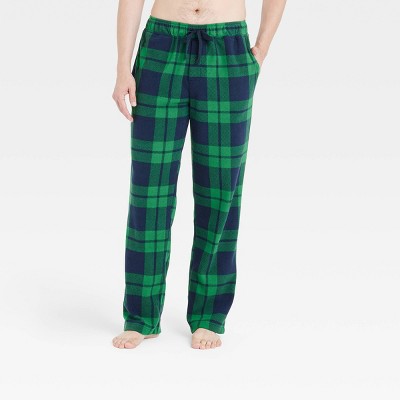 Men's Plaid Microfleece Pajama Pants - Goodfellow & Co™ Dark Green