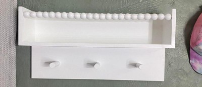 Wall Hook Shelf with Beading - White - Cloud Island™