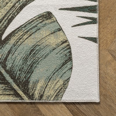 Eco-Friendly Olive Leaf 6' x 9' Synthetic Reversible Area Rug