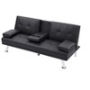 LOVMOR BLACK FOLDABLE SOFA BED WITH CUP HOLDER - 4 of 4