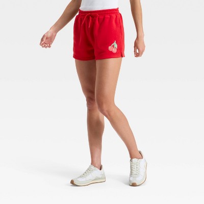 Women's Cherry Graphic Shorts - Red