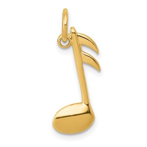 Black Bow Jewelry 14k Yellow Gold 2D Polished Musical Note Pendant - 1 of 4
