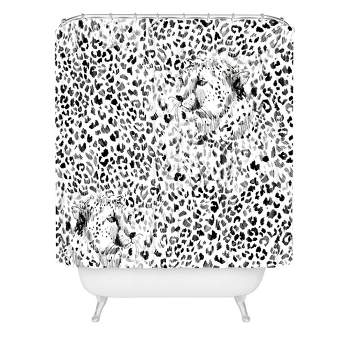 Pattern State Cheetah Sketch Shower Curtain Black/White - Deny Designs