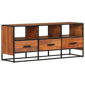 vidaXL TV Stand 43.3 in.x11.8 in.x17.7 in. Solid Wood Acacia - 1 of 4