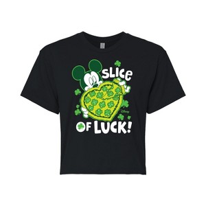Women's - Disney - SLICE OF LUCK Cropped Graphic T-Shirt - 1 of 4