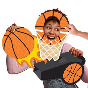Big Dot of Happiness Nothin' but Net - Basketball - Basketball, Net and Whistle Decorations - Baby Shower or Birthday Party Large Photo Props - 3 Pc