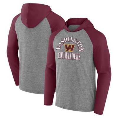 Nfl Washington Commanders Men's Gray Full Back Run Long Sleeve Lightweight  Hooded Sweatshirt : Target