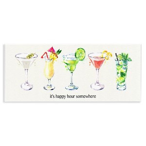 Stupell Industries Happy Hour Somewhere Cocktails Wall Plaque Art - 1 of 4