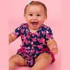 RuffleButts Baby Girls Knit Short Sleeve Bow Bubble Romper - 3 of 4