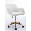 Modern Velvet Fabric Material Adjustable Height 360 Revolving Home Office Chair - 2 of 4