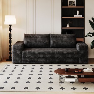 71" 3Setaser Sofa,Corduroy Fabric,Deep Seat Couches,Comfy Loveseat Sofa,No Assembly,1pcs for Living room, Bedroom,Conference room ,Apartment,Camel - 1 of 4