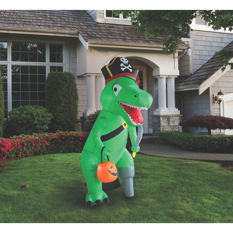 A Holiday Company 8ft Inflatable Dino Pirate, 8 ft Tall, Multi, 2 of 7