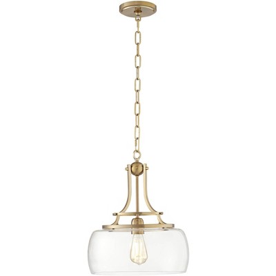 Charleston 18" Brass and Glass Industrial Farmhouse Pendant Light