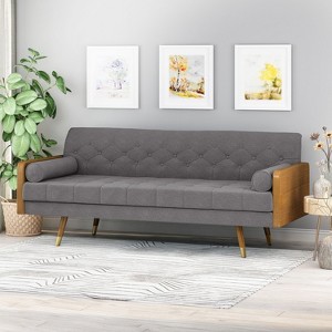GDFStudio Aidan Mid Century Modern 72.25" Tufted Upholstered 3 Seater Sofa - 1 of 4