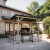 Aoodor 8' x 5' Wooden Grill Gazebo,  Outdoor Hardtop Gazebo with Sloping Metal Roof and 2 Side Shelves, Fits Most Grills, BBQ Canopy - 2 of 4