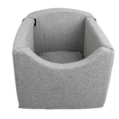 Gray Soft Sided Pet Car Seat with Safety Tether