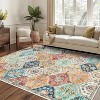 TackView Machine Washable Area Rug, Non-Slip Backing, Low Pile Faux Wool Accent Carpet, Vintage Rugs for Living Room, Bedroom - 2 of 4