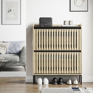 DOMETOUR 2 Flip Shoe Cabinet, Multi-layer Shoe Rack, Modern Minimalist, Storage Cabinet, for Entryway - 1 of 4