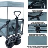 FURNIinspire Outdoor Serving Carts Collapsible Wagon Foldable with Removable Canopy Wheels for All-Terrain Brake for Camping, Gray, 35.4"*19.7"*44.5" - 4 of 4