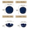 vancasso 16-Piece Blue Polka Dot Embossed Ceramic Set - Whimsical Plates, Bowls & Soup Cups - 2 of 4
