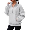 Coolmee Womens Quarter Zip Oversized Sweatshirts Fleece Pullover Hoodies Casual Mock Neck Sweater Fall Workout Jacket - 2 of 4