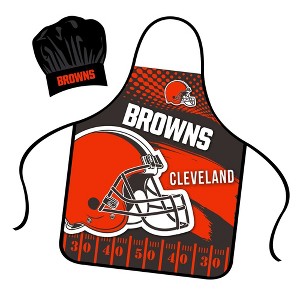 NFL Apron & Chef Hat Set, with Large Team Logo - Cleveland Browns - 1 of 2