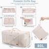 MaseiKar 80L Large Duffle Bag for Travel, 26' Travel Duffel with Shoe Compartment, Foldable Collapsible Gym Bag, Waterproof & Tear Resistant (Beige) - 2 of 4