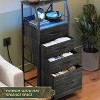 GALAXHERO Night Stand Set of 2 with Charging Station Nightstand with LED Light and 4 Storage Drawers Bedside Tables Wood Shelf Metal Frame 31.9" Tall - 4 of 4