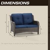 UPTIOT 49'' Polyethylene (PE) Wicker Outdoor Loveseat Blue - 4 of 4
