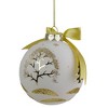 Northlight Moose Christmas Glass Ball Ornament - Gold and White - 4" - 4 of 4