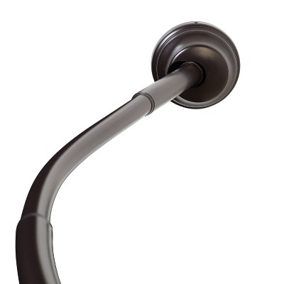 Photo 1 of 32 to 40 NeverRust Rustproof Dual Mount Curved Stall Shower Rod Bronze - Zenna Home