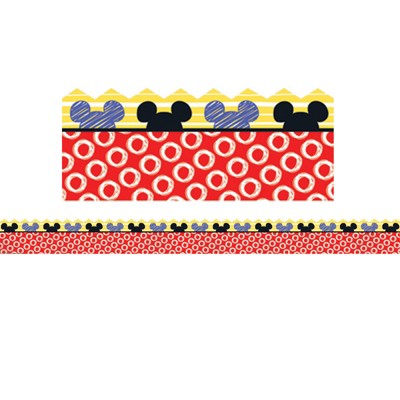 Eureka Mickey Color Pop! Peeking Head Extra Wide Deco Trim, 37 Feet (Pack of 6)