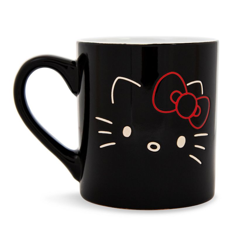 Silver Buffalo Sanrio Hello Kitty Black Outline Wax Resist Ceramic Mug | Holds 14 Ounces, 1 of 9