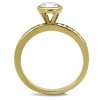 Slickblue Gold Plated Stainless Steel Ring with 6mm Clear CZ Stone Women’s Engagement Jewelry Sizes 5-10 - 3 of 4