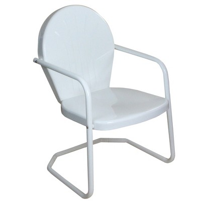 Northlight 34-Inch Outdoor Retro Tulip Steel Armchair, White